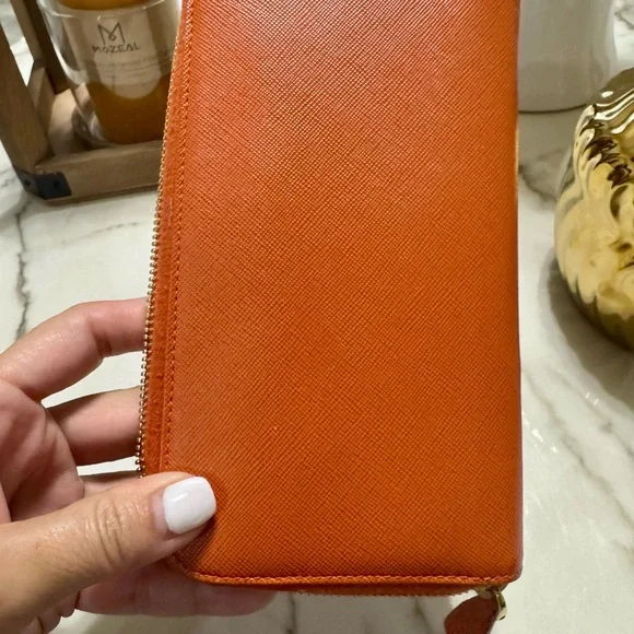 Prada Vibrant Orange Zip Wallet - Picture 5 of 10